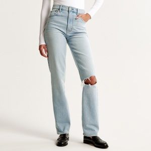 A&F 90s ultra high rise straight jeans